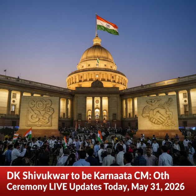 DK Shivakumar Karnataka CM Oath Ceremony LIVE Updates Today, May 31, 2026 — Politics &amp; Government — Trend Duniya